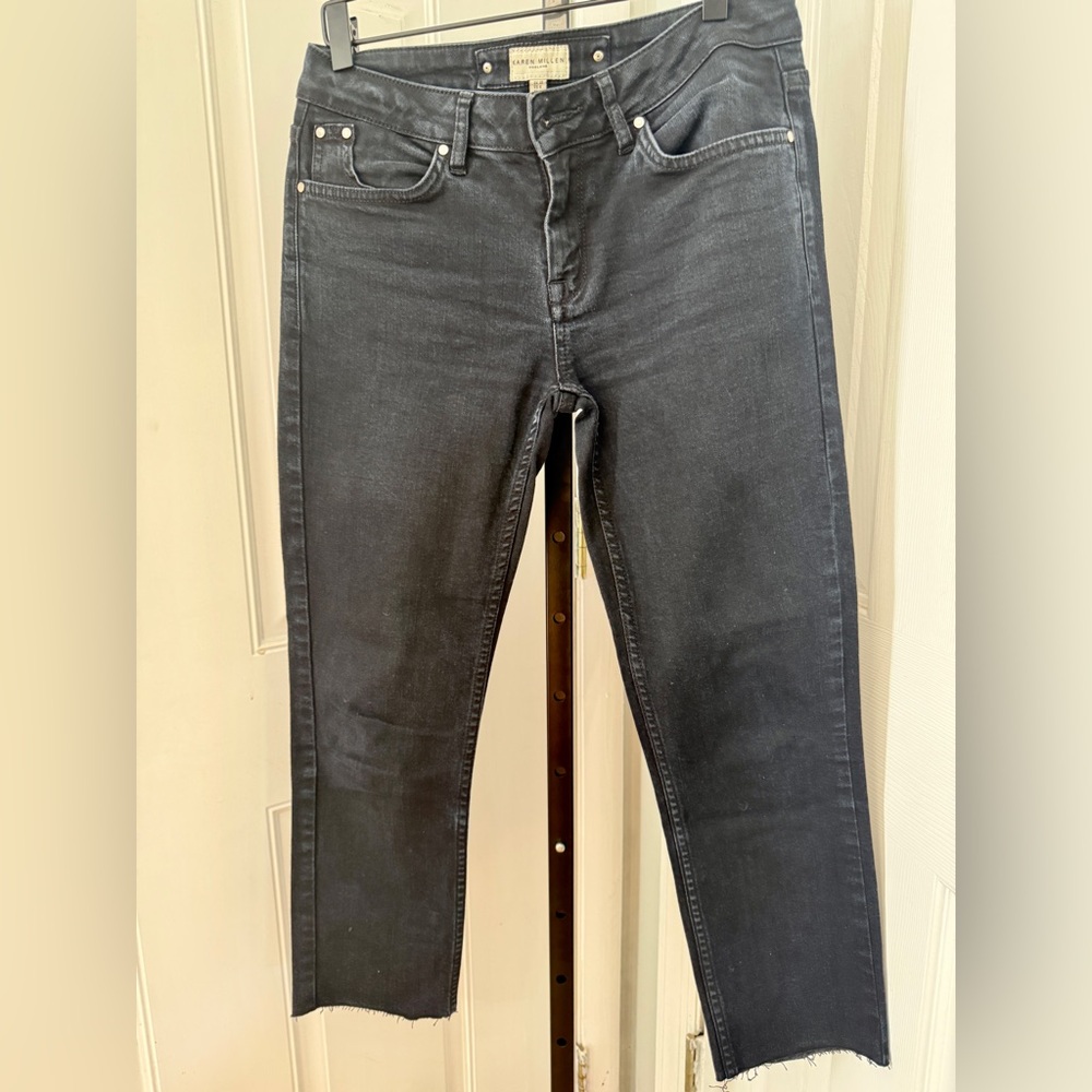 Karen Millen Black Cropped Denim Jeans